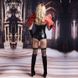 Эротический костюм темного ангела "Зажигательная Аманда" One Size, боди под латекс, чулки, перчатки,, Черный/красный, S/M