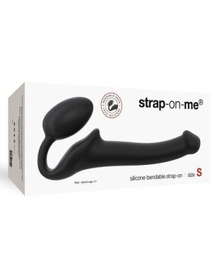 Безремінний страпон Strap-On-Me Black S, повністю регульований, діаметр 2,7 см, Чорний