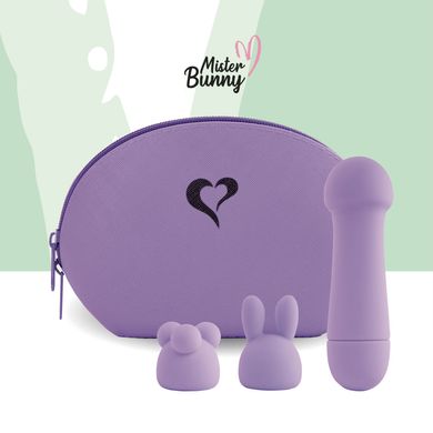 Мінівібратор FeelzToys Magic Bunny Purple з двома насадками