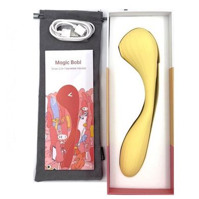 Вакуумный вагинально-клиторальный стимулятор Magic Motion Bobi Yellow, управление со смартфона, Желтый