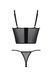 Комплект Passion KERRIA SET black, L/XL, сетка+кружево, бюстье и стринги