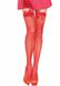 Панчохи-сітка з атласним бантиком Leg Avenue Fishnet Thigh Highs With Bow Red, one size