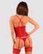 Прозорий корсет Obsessive Lacelove corset M/L Red, мереживо, підв’язки для панчіх