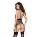 Корсет з пажами Passion KATRISS CORSET XXL/XXXL, black, трусики, шнурівка, Чорний, XXL/XXXL, Чорний