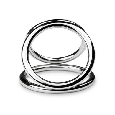 Тройное эрекционное кольцо Sinner Gear Unbendable — Triad Chamber Metal Cock and Ball Ring — Large