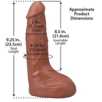 Кончающий фаллоимитатор Doc Johnson The Realistic Cock ULTRASKYN - Squirting 9,5 Inch Caramel