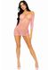 Платье-сетка с сердечками Leg Avenue Heart net mini dress Pink, завязки, открытые плечи, one size