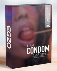 Оральный презерватив со вкусом ежевики EGZO Blackberry (упаковка 3 шт)