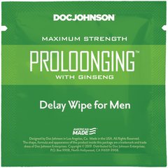 Пролонгирующая салфетка Doc Johnson Delay Wipe For Men с экстрактом женьшеня