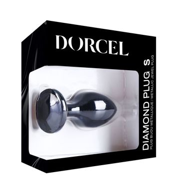 Металлическая анальная пробка с кристаллом Dorcel Diamond Plug Black S