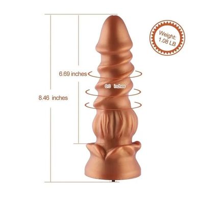 Силиконовый дилдо Hismith Spiral Grain Silicone Dildo Monster Series