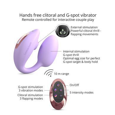 Виброяйцо с вакуумной клиторальной стимуляцией Love To Love Wonderlover VIVA MAUVE
