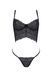Комплект Passion KERRIA SET black, S/M, сітка+мереживо, бюстьє та стрінги
