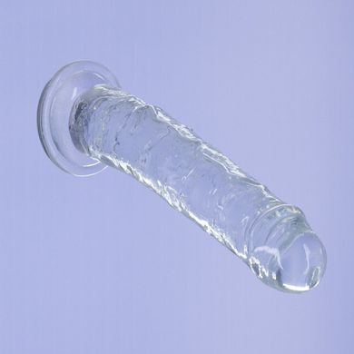 Прозрачный фаллоимитатор ADDICTION Vertical Dong 8″, присоска, диаметр 3,8 см, вибропуля в подарок