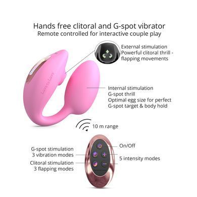 Виброяйцо с вакуумной клиторальной стимуляцией Love To Love Wonderlover PINK PASSION