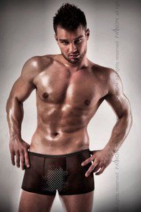 Прозрачные мужские шортики Passion 025 SHORT black XXL/XXXL, S\M