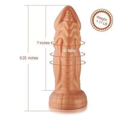 Фаллоимитатор с вибрацией Hismith Slightly Curved Vibrating Silicone Dildo Monster Series, KlicLok