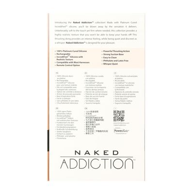 Фаллоимитатор-пульсатор Naked Addiction 6.5″ Thrusting Dong With Remote, движения вперед-назад,пульт