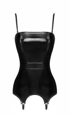 Корсет з підв'язками для панчіх Noir Handmade F381 Dominae Venom PVC corset-belt XXL
