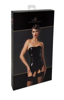 Корсет з підв'язками для панчіх Noir Handmade F381 Dominae Venom PVC corset-belt XXL