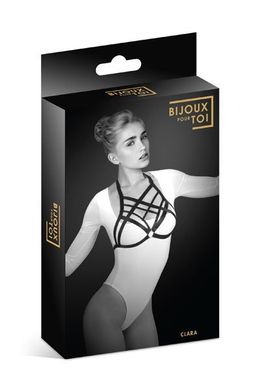 Портупея на груди Bijoux Pour Toi - CLARA, еластичний поліестер, Чорний