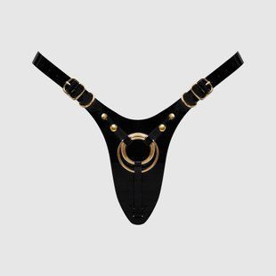 Трусики для страпона Strap-On-Me Leatherette Harness Fabulous - One Size - Black Glossy