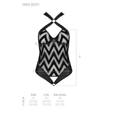 Сітчастий боді з халтером та ритмічним малюнком Passion Hima Body L/XL, black