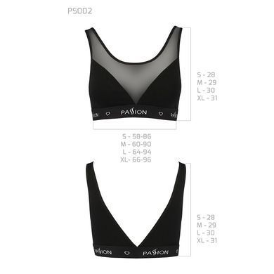 Топ с прозрачной вставкой Passion PS002 TOP M, black, M