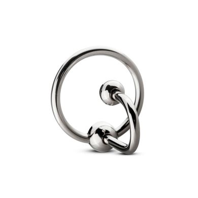 Уретральная вставка с кольцом Sinner Gear Unbendable - Sperm Stopper Solid, диаметр кольца 2,6см