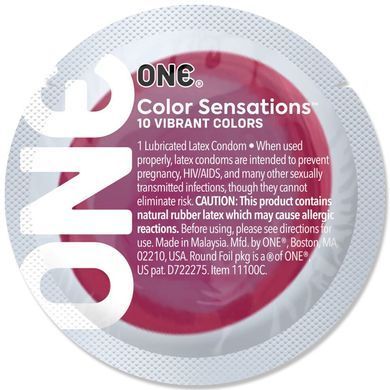 Презерватив ONE Color Sensations ONE likes it hot, 1 шт, красный, гладкий, со смазкой