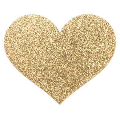 Пэстис - стикини Bijoux Indiscrets - Flash Heart Gold, наклеки на соски, Золотистый