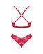 Комплект білизни Obsessive Lacelove cupless 2-pcs set XL/2XL Red, відкритий доступ, відкриті груди