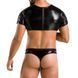 Комплект чоловічої білизни під латекс Passion 057 SET PETER S/M Black, кроп-топ, стринги